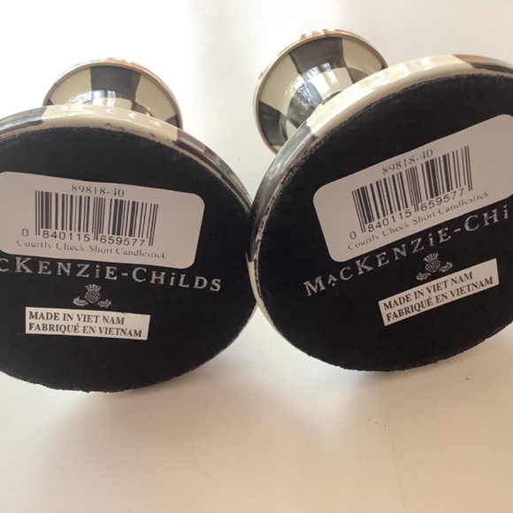 Mackenzie -Childs Courtly Check Short Candlesticks, set of two - Picture 5 of 6